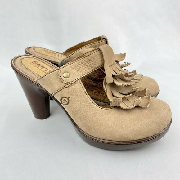 BORN Womens Pump Brown Suede Amera T-Strap Fringe Size 8 EU 39 W61939 - Picture 3 of 10